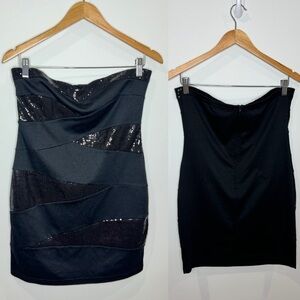 Have & Have Black Sweetheart Neck Mini Tube Dress (L)